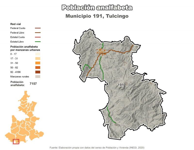 Población analfabeta - Tulcingo