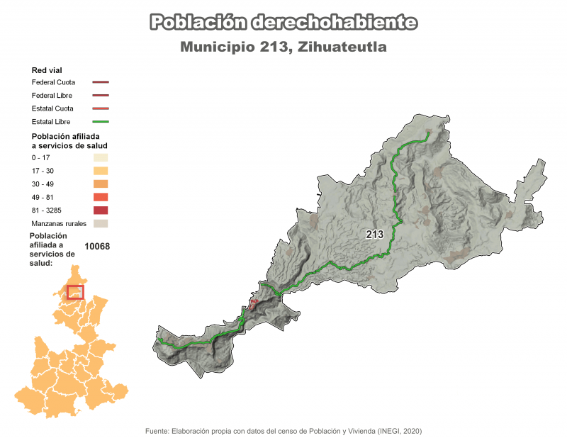 Población derechohabiente - Zihuateutla