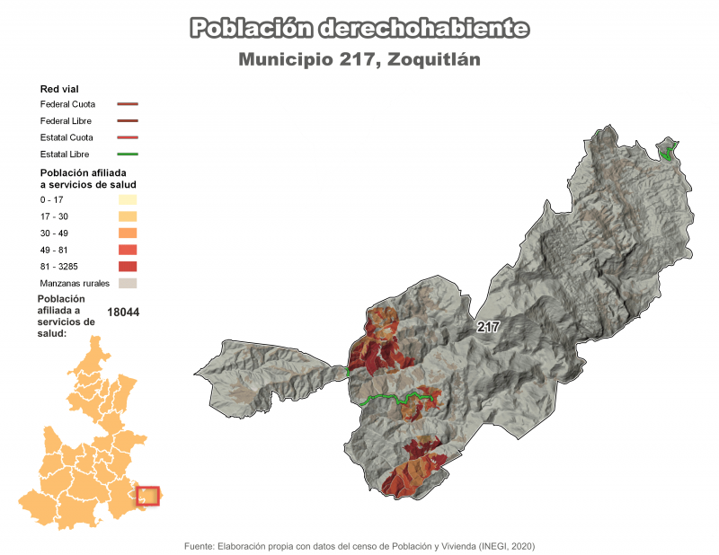 Población derechohabiente - Zoquitlán