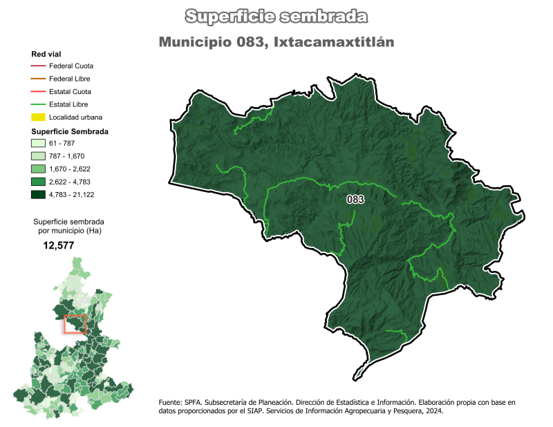 Superficie Sembrada - Ixtacamaxtitlán