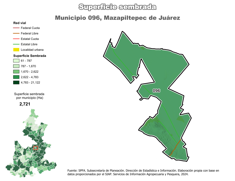 Superficie Sembrada - Mazapiltepec de Juárez
