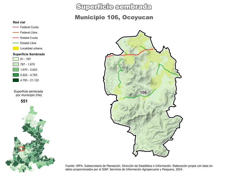 Superficie Sembrada - Ocoyucan