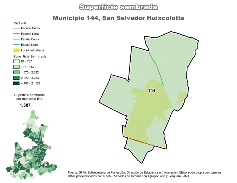 Superficie Sembrada - San Salvador Huixcolotla