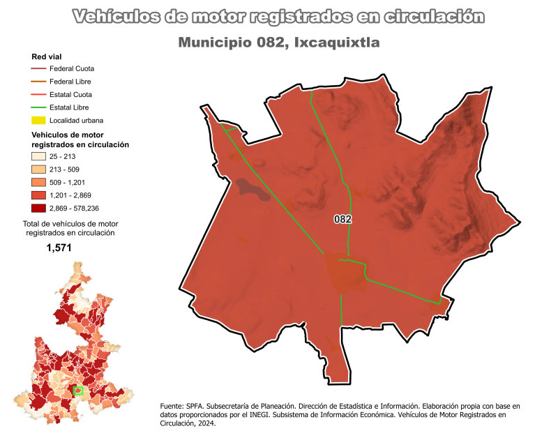 Vehículos de motor registrados en circulación - Ixcaquixtla