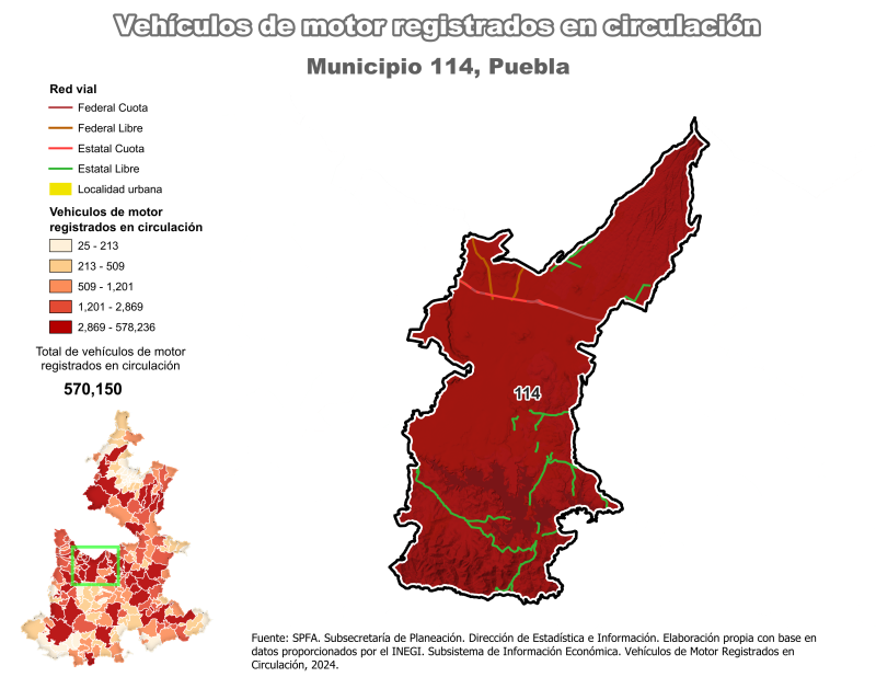 Vehículos de motor registrados en circulación - Puebla