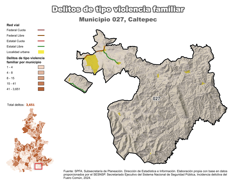 Delitos de tipo de violencia familiar - Caltepec