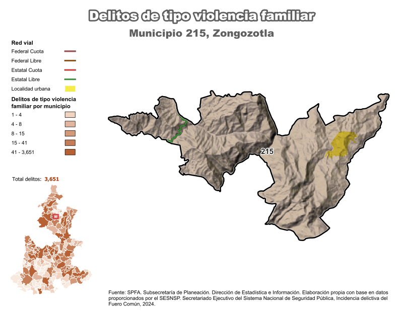 Delitos de tipo de violencia familiar - Zongozotla