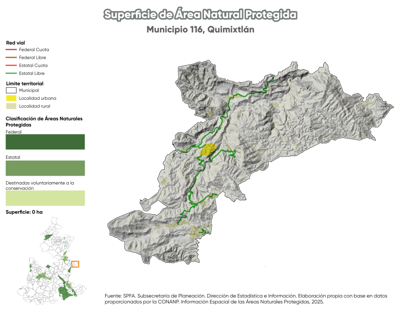 Superficie de Área Natural Protegida - Quimixtlán