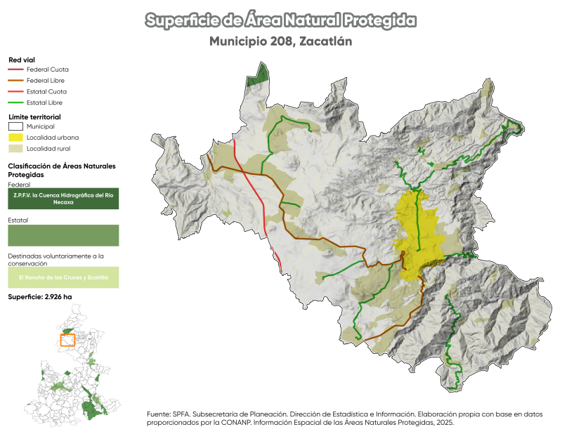 Superficie de Área Natural Protegida - Zacatlán