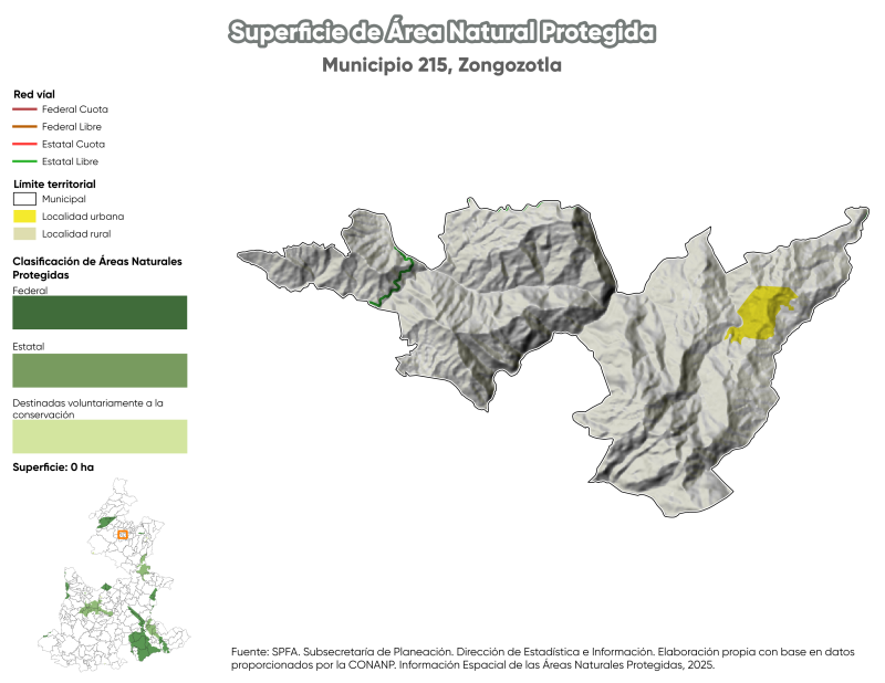Superficie de Área Natural Protegida - Zongozotla