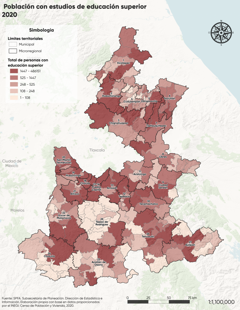 Población con estudios de educación superior