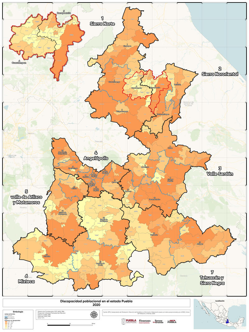 Discapacidad poblacional en el estado de Puebla